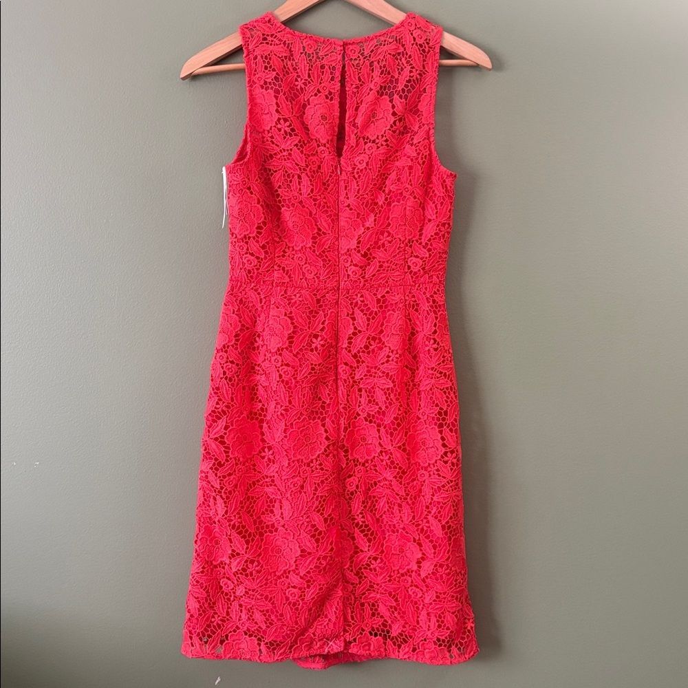 NWT J. Crew Collection Poppy Coral Floral Lace Sheath Dress Sz 6 - Picture 6 of 9